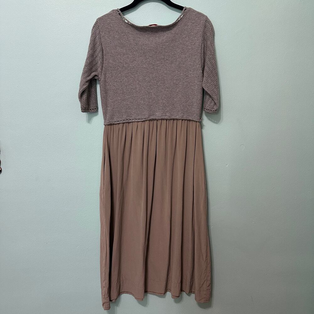 Sundance Gentle Dove Cotton Knit Bodice and Silk Dress w Pockets Gray Size Small - Picture 8 of 8